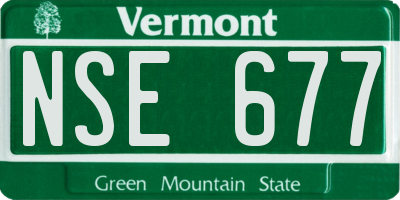 VT license plate NSE677