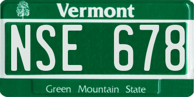 VT license plate NSE678