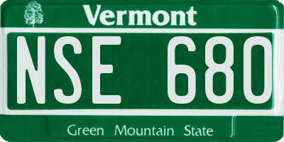 VT license plate NSE680