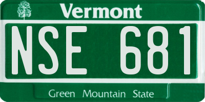 VT license plate NSE681