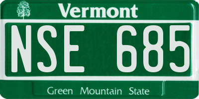 VT license plate NSE685