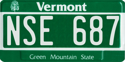VT license plate NSE687