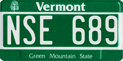 VT license plate NSE689