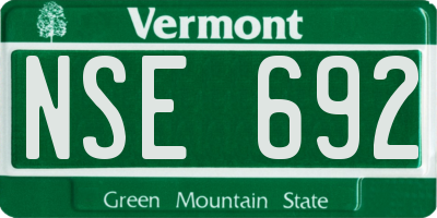 VT license plate NSE692