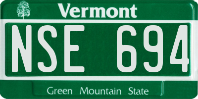 VT license plate NSE694