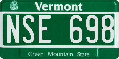 VT license plate NSE698