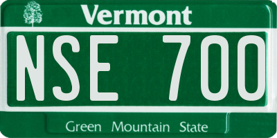 VT license plate NSE700
