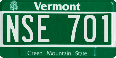 VT license plate NSE701