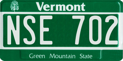 VT license plate NSE702
