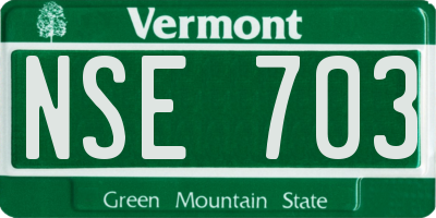 VT license plate NSE703