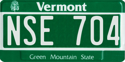 VT license plate NSE704
