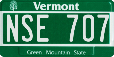 VT license plate NSE707