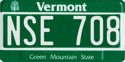 VT license plate NSE708