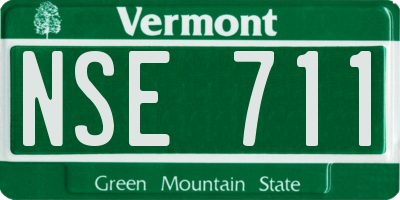 VT license plate NSE711