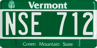 VT license plate NSE712