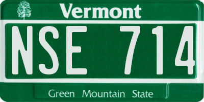 VT license plate NSE714