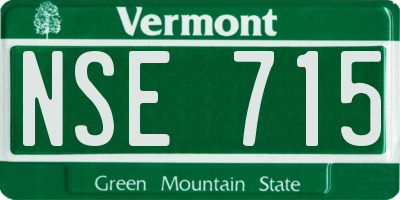 VT license plate NSE715