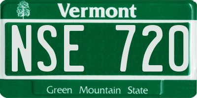 VT license plate NSE720