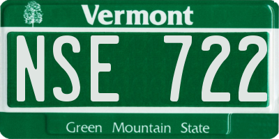 VT license plate NSE722