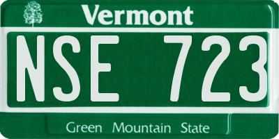 VT license plate NSE723