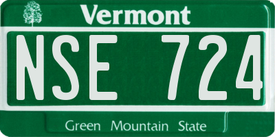 VT license plate NSE724