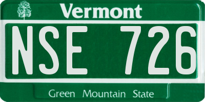 VT license plate NSE726