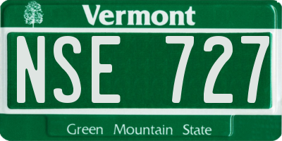 VT license plate NSE727