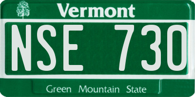 VT license plate NSE730