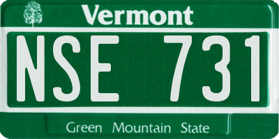 VT license plate NSE731