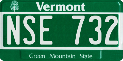 VT license plate NSE732