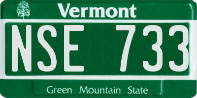 VT license plate NSE733