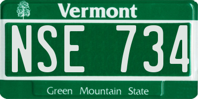 VT license plate NSE734