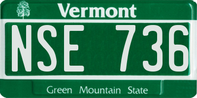 VT license plate NSE736