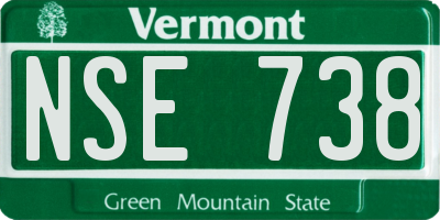VT license plate NSE738