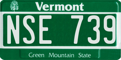 VT license plate NSE739