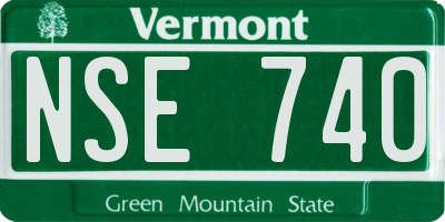 VT license plate NSE740