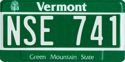 VT license plate NSE741