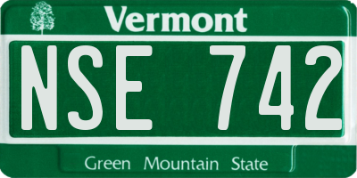 VT license plate NSE742