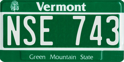 VT license plate NSE743