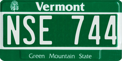 VT license plate NSE744