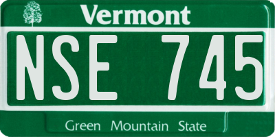 VT license plate NSE745