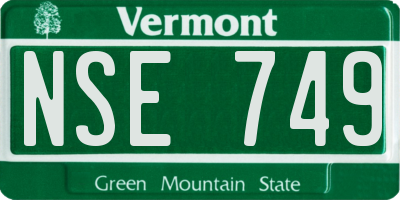 VT license plate NSE749