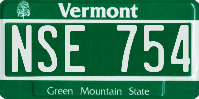 VT license plate NSE754