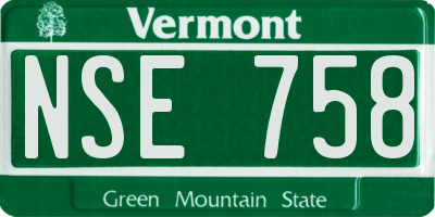 VT license plate NSE758