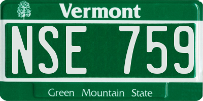 VT license plate NSE759