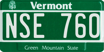 VT license plate NSE760