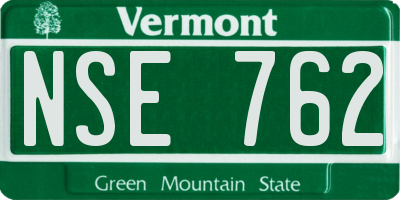 VT license plate NSE762