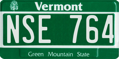 VT license plate NSE764