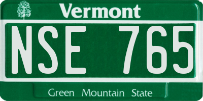 VT license plate NSE765