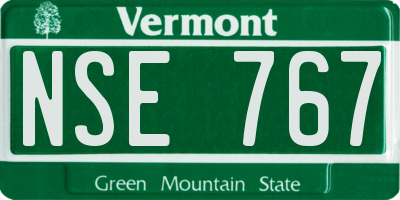 VT license plate NSE767